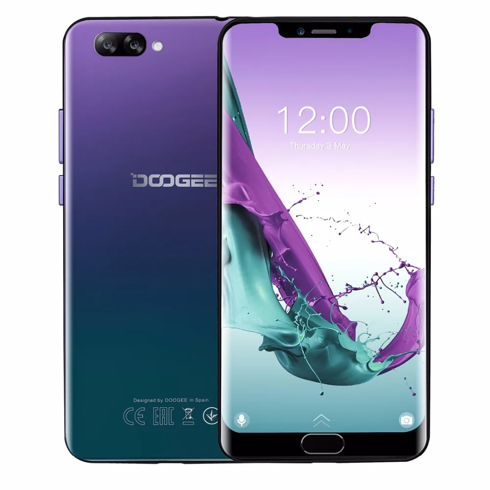 DOOGEE Y7 плюс мобильный телефон 6,18 дюймов 1080*2246 Экран MTK6757 Восьмиядерный 2,5 ГГц 6 ГБ Оперативная память 64 Гб Встроенная память 16.0MP + 13.0MP 5080 мАч ...