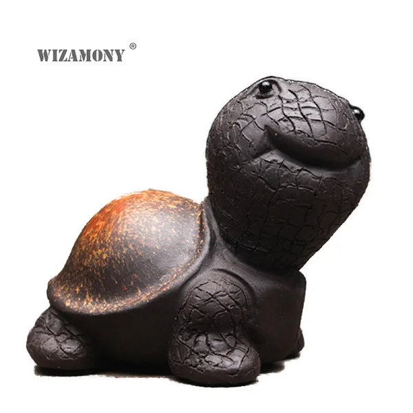 Wizamony фиолетовая глина yixing tea Pet Tortoise Prolong Life из китайской фиолетовой глины глазурованная буддизм искусство и коллекционное украшение для дома - Цвет: Small Tortoise