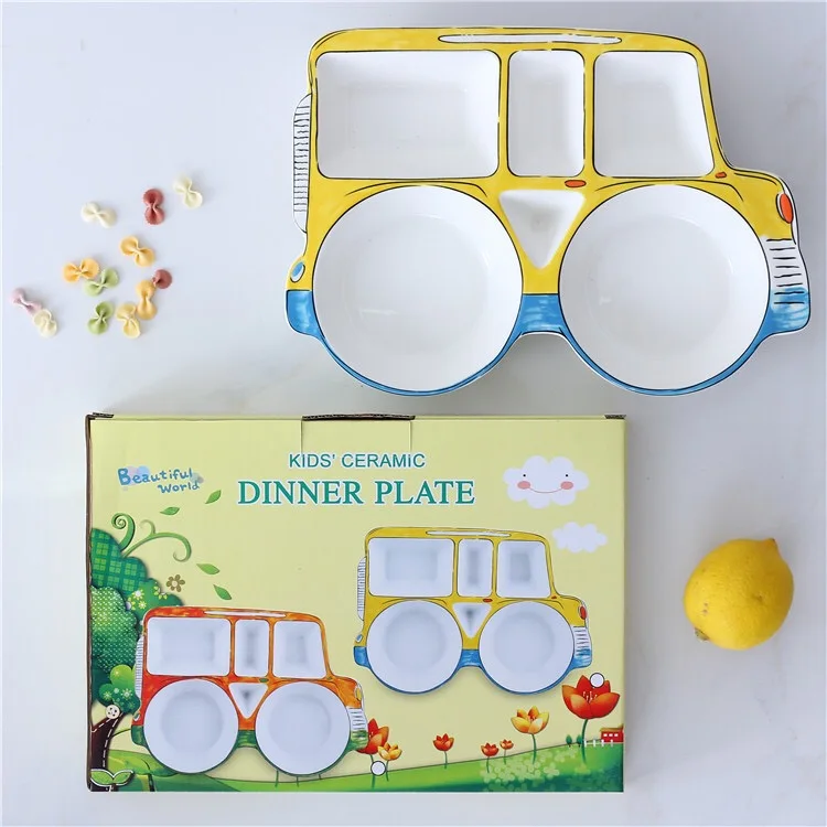 Divided Melamine Plate - Bus Shape 10 Divided Melamine Plate - Bus Shape