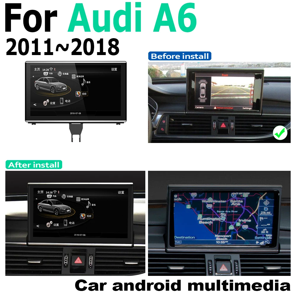 

Car Android original style For Audi A6 4G 2011~2018 MMI GPS Navigation radio stereo multimedia player DSP HD touch screen