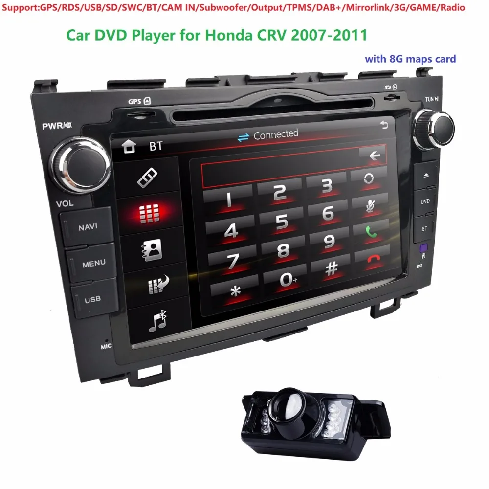 

for HONDA CRV 2007 2008 2009 2010 2011 GPS Navigation 8"Car Stereo DVD Player Radio Rear CAMERA GPS/RDS/USB/SD/SWC/BT/CAM IN/DAB