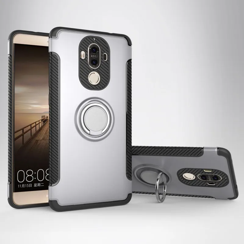 

Magnetic Shockproof Case For Huawei Mate 9 PRO Cover Finger Ring Armor PC Cover for Huawei Mate 9 Pro Mate 9 Case Screen Film