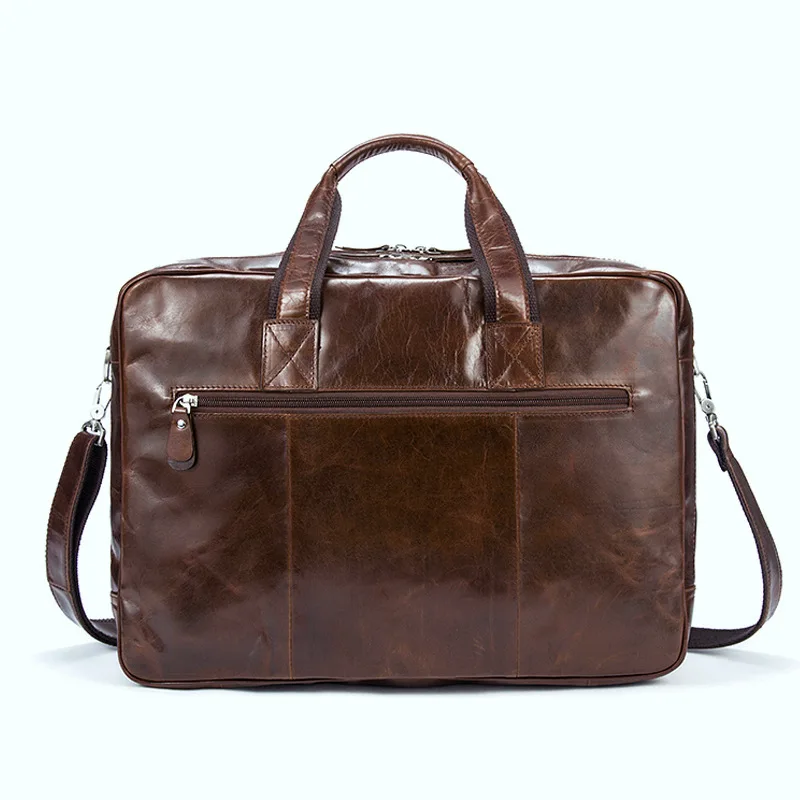 Luxury brand soft surface coffee Calfskin designer handbags high quality retro solid color men laptop briefcases