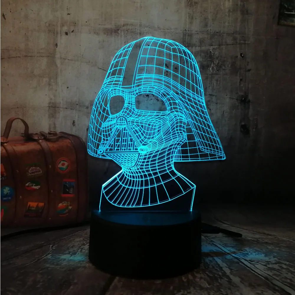 Звездные войны фигурка Дарта Вейдера 3D светодиодный ночник 7 цветов сенсорный