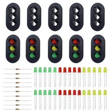 JTD24 10 комплектов мишени со светодиодами для железнодорожных сигналов O Scale 3-light блок лампы светофора красный/желтый/зеленый