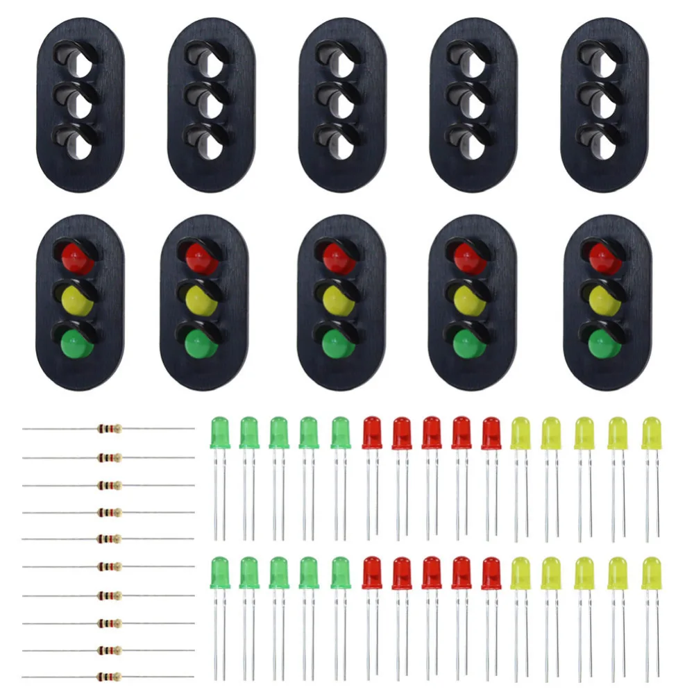 JTD24 10 sets Target Faces With LEDs for Railway Signals O Scale 3