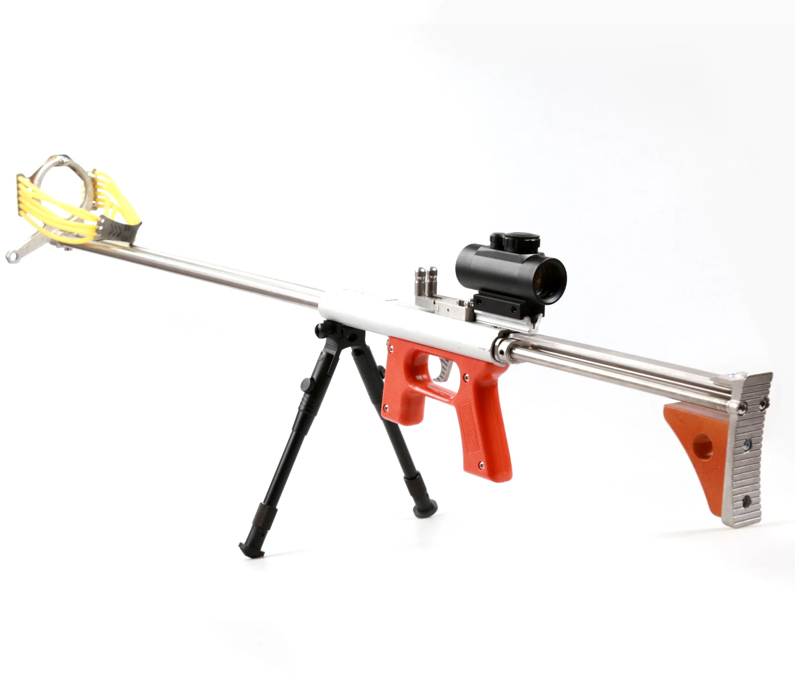 

High-end Smooth-bore mechanical slingshot Telescoping Wooden Butt 12 holes Stainless Steel Circle Arch Catapult Jungle Hunting
