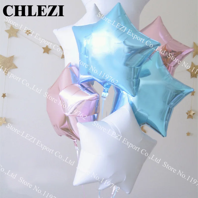 9 Pc Baby Shower Globos 18 Inch Pink White Sky Blue Star Helium Foil Balloons Girls Birthday 1st Party Supplies Decor Pure Color Decorative Decorative Decoration Colordecor Girl Aliexpress