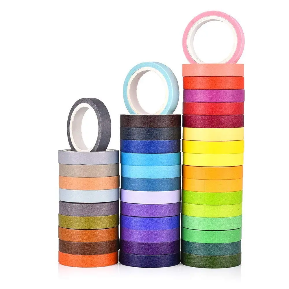 

40 Rolls Pastel Washi Tape,Rainbows Sticker Decorative Masking Tape for DIY Crafts,Beautify Bullet Journals,Planners