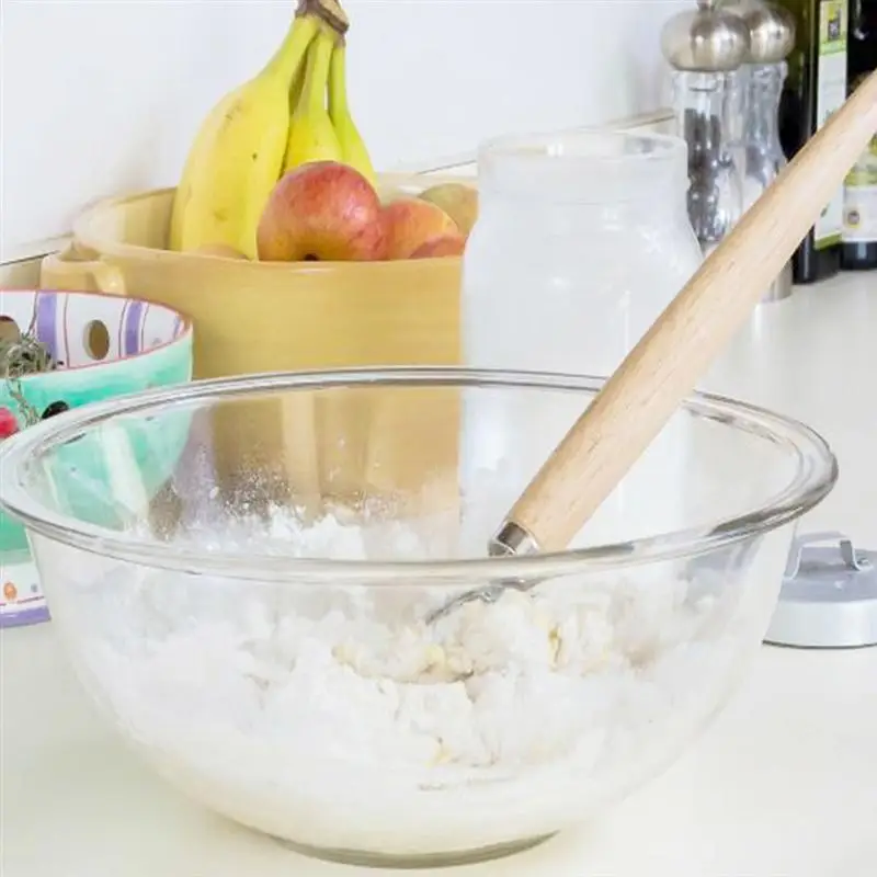 

Eco-Friendly Wood Handle Durable Dough Whisk Blender Cake Dessert Hand Tool for Bakery Kitchen