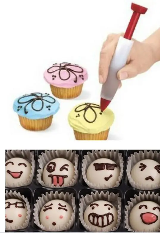 

Cake DIY Pastry Cream Chocolate Decorating Syringe Silicone Plate Paint Pen Cake Cookie Ice Cream Decorating Pens