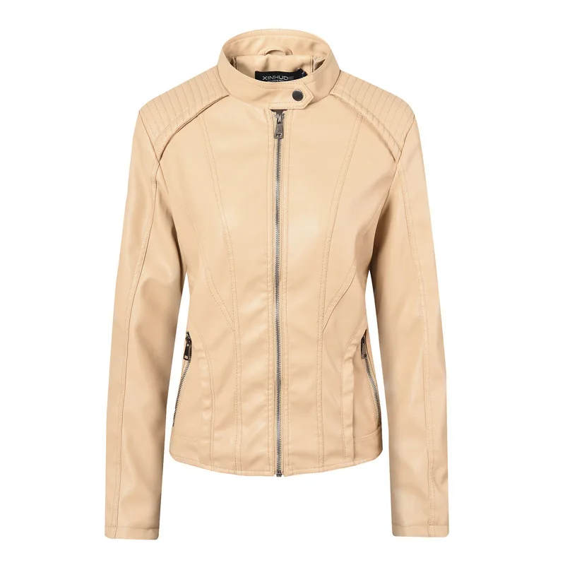 

HEE GRAND Women PU Jackets Soft Faux Leather Outwears 2019 Autumn New Motorcycle Bomber Jacket Cool Patchwork Thin Coats WWP211