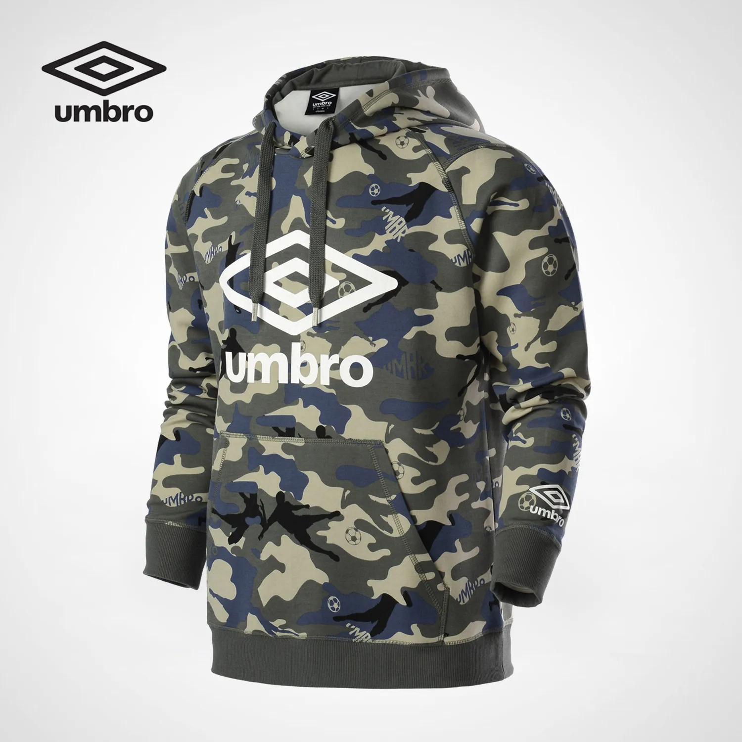 Мужские трендовые свитера UMBRO, комфортный трикотажный топ с длинным рукавом, повседневные спортивные свитера с капюшоном UO183AP2471