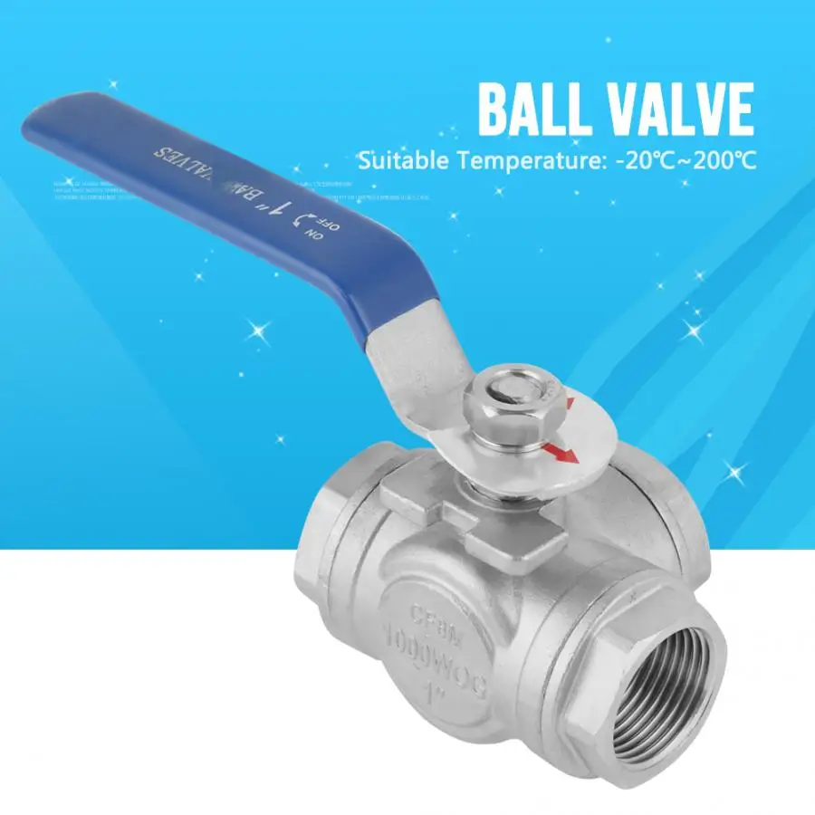 

1 inch Ball Valve Stainless Steel Three-way Valve SUS304 Pipe Ball Valve Three-way T-Type Female Thread