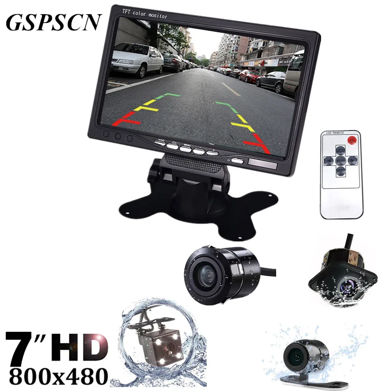 GSPSCN HD 7 Inch LCD Color Display Screen Car Rear View DVD VCR Monitor With LED