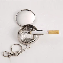 Новая 1 шт. Пепельница Из Нержавеющей Стали Портативная круглая пепельница с брелком-39