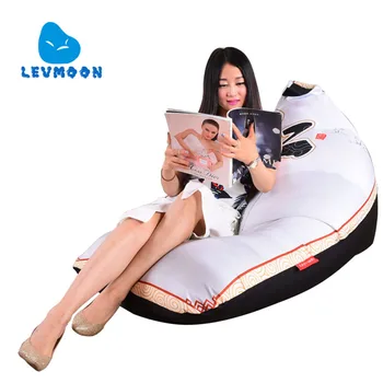 

LEVMOON Beanbag Sofa Chair REN Pring Seat Zac Comfort Bean Bag Bed Cover Without Filling100% Cotton Indoor Beanbags Lounge Chair