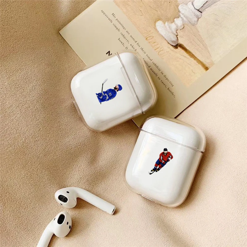 Чехол для Airpods 2 1 защитный чехол для хоккеиста прозрачный ПК беспроводной чехол для наушников s для Apple Airpods