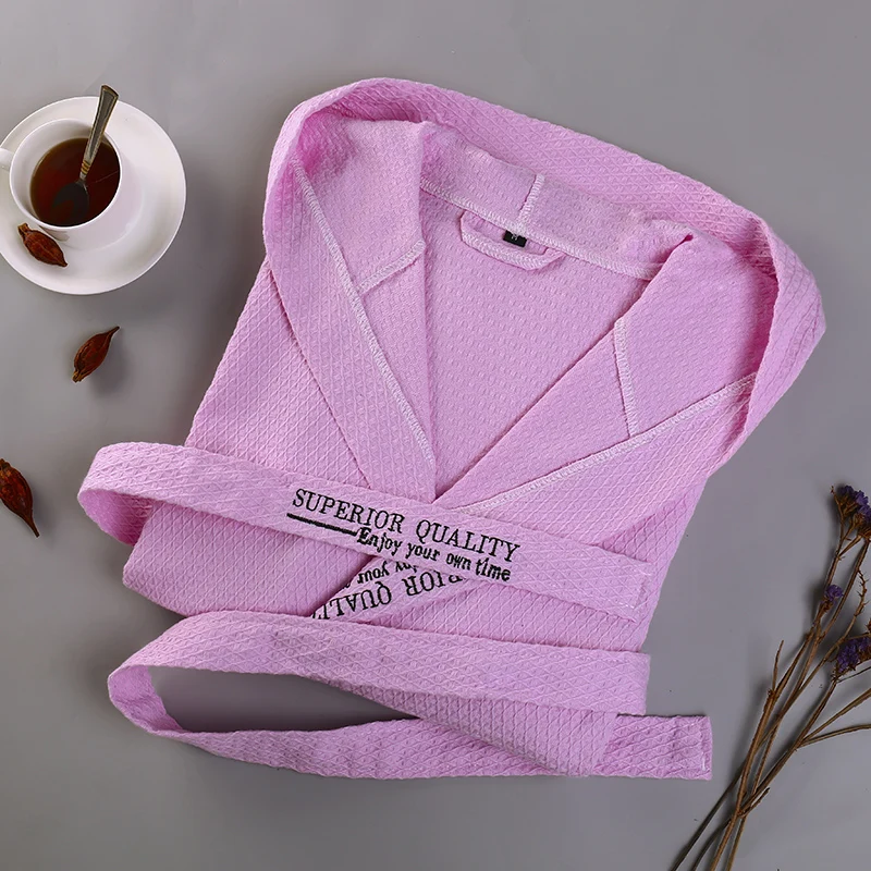 Top Qualität Baumwolle Bademantel Männer Mit Kapuze männer Robe Waffel Warme Lange String Bademantel Paar Hotel Hause Nachthemd Braut Brautjungfern