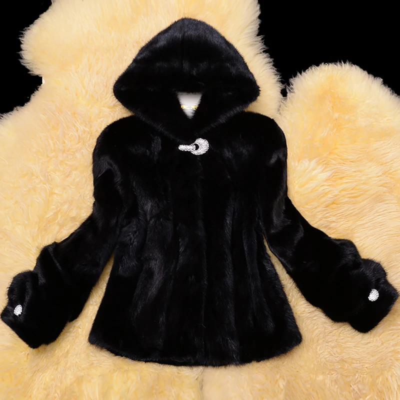 

Fandy Lokar Natural Mink Fur Coats Women Slim Winter Real Fur Coats Woman Fur Female Fashion Black Mink Inventory Clearance