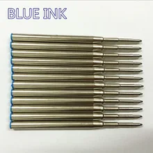 10 шт. синяя металлическая ручка заправляемая шариковая ручка Сменные стержни для ручек тонкая точка Средний стандарт для высококачественной шариковой ручки