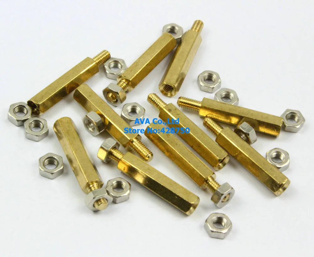 50 M3x6mm Male Female Hex PCB Standoff Spacers 20mm Body Length with