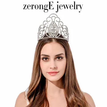 

zerongE jewelry whoelsale Vintage Peacock Crystal tiaras large crowns crystal bridal crown wedding accessories tiara band