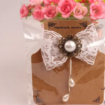 

12 Pieces/Lot Statement Necklaces Jewelry Women Imitation Pearls Bowknot Charm Necklace Gothic Hollow Lace Choker For Wedding