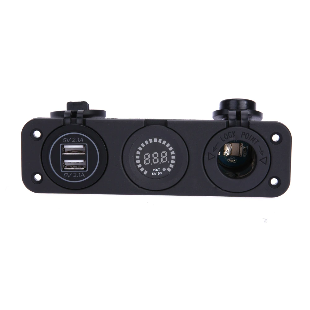 

IP65 4.2A 12v Dual USB Mobile Phone Charger Voltmeter Colorful Light Voltage Meter