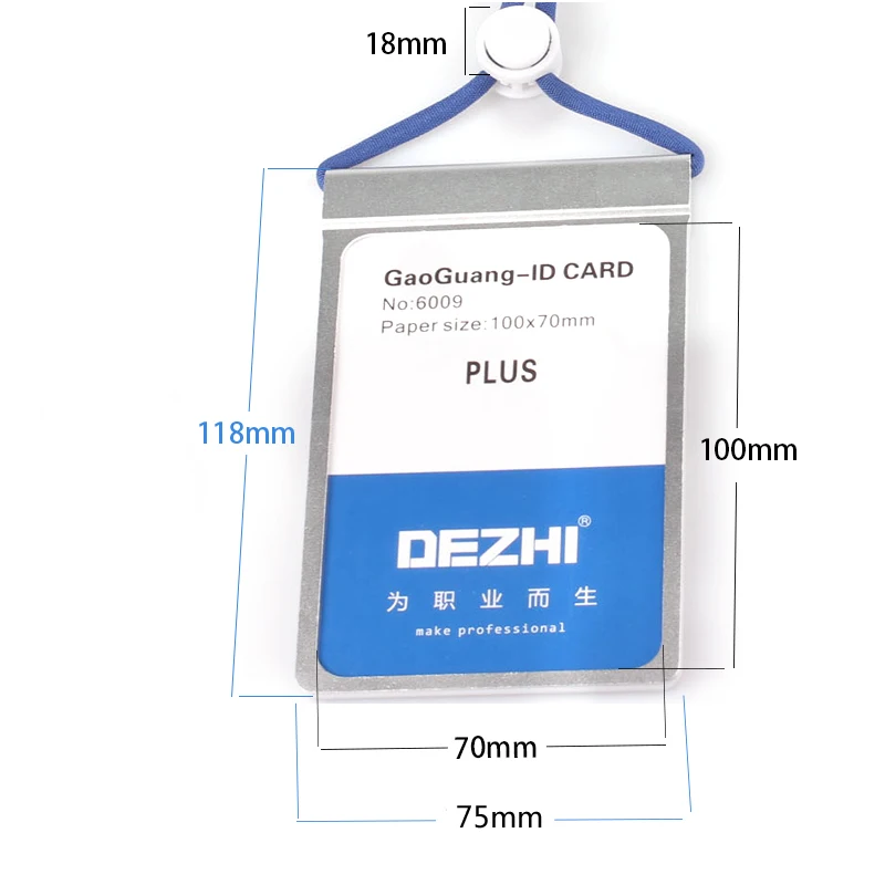 100x70 мм плюс выставочный поставщик пропуска карты бейджа Держатель с тончайшим шнурком, логотип пользовательский ID карты держатель