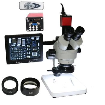 

Simul Focal 3.5x-90x industrial trinocular microscope + 13MP VGA HDMI digital camera +8 inch LCD monitor mobile phone repair