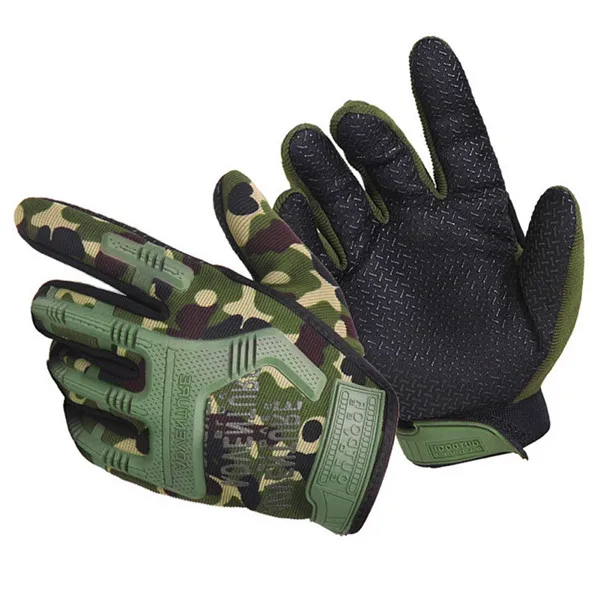 Перчатки для велоспорта, полный палец, спортивные, противоскользящие, гелевая подкладка, для мотоцикла, MTB, шоссейного велосипеда, для велосипеда, зимние, камуфляжные, армейские, зеленые, черные, перчатки - Цвет: Camouflage