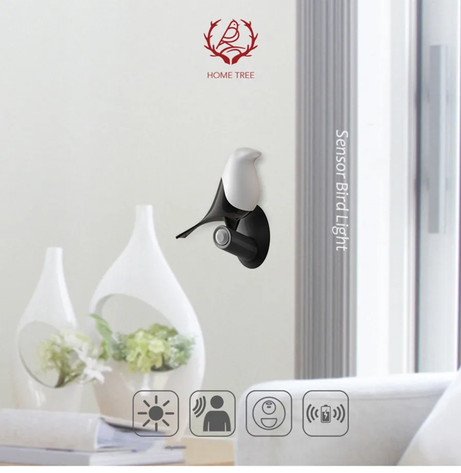 Lâmpada de Luz sem Fio Night Table Desk Quarto Lâmpadas Sorte Pássaro Magpie Estilo Chinês Usb Recarregável Sensor Movimento Led 13 luz sem fio lâmpadas sorte pássaro magpie