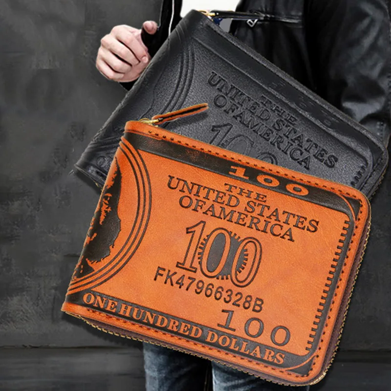 

Oeak Brand short wallet men leather wallet mens wallet leather Male Leather Wallet Purse Short ID Card Dollar Wallet