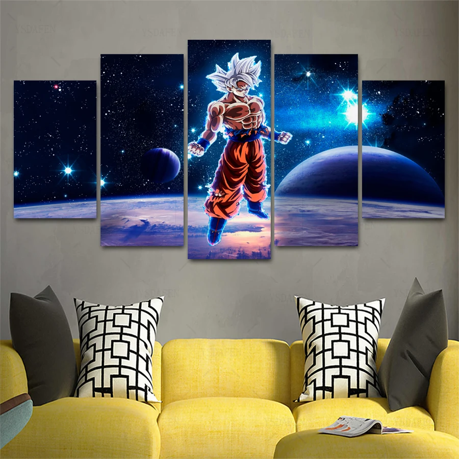 

HD 5 Piece Print Canvas Panel Canvas Dragon Ball Painting Home Decoration Poster Picture for Living Room