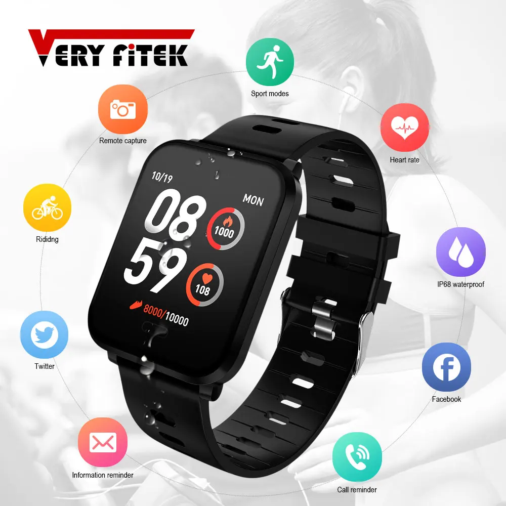 Водонепроницаемые Смарт часы VERYFiTEK IP67 монитор сердечного ритма фитнес браслет