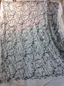 

African French Lace Fabric High Quality Embroidery Tulle Lace Fabric with Glued glitter sequins JIANXI.C-42034 for wedding