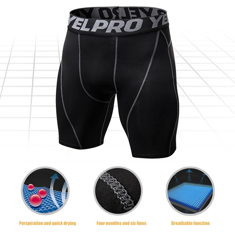 Новые мужские Спортивные Компрессионные Шорты Брюки спортивные дышащие быстросохнущие колготки тонкие фитнес DO99