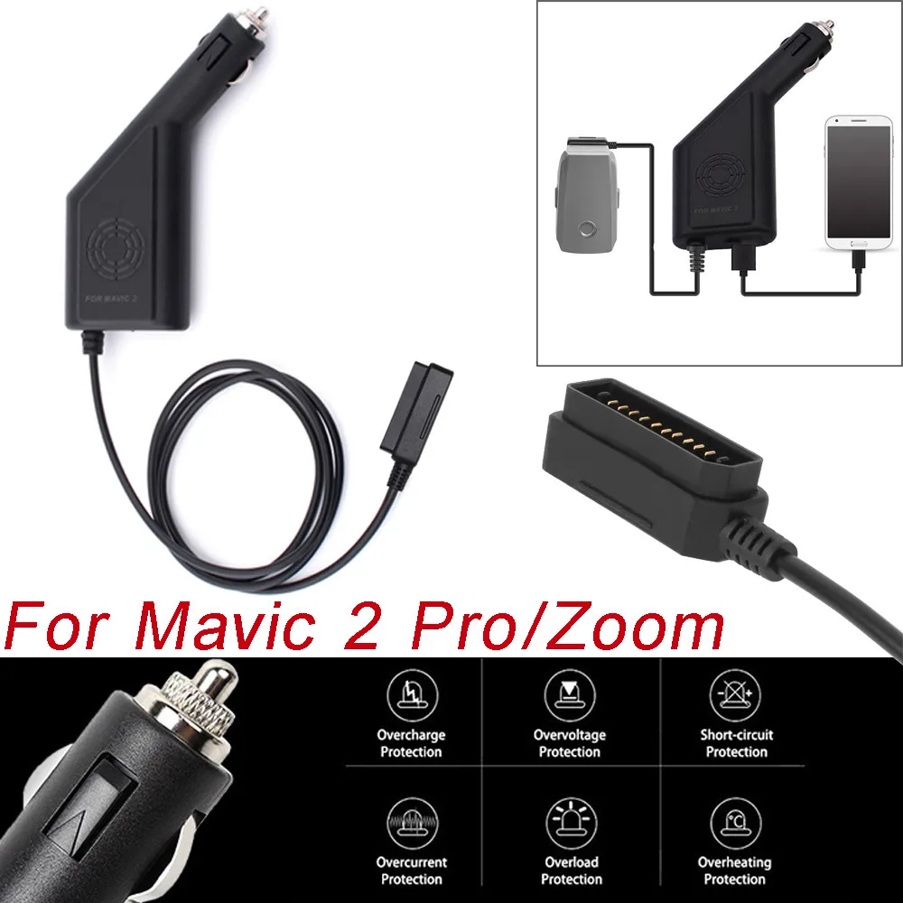 

USB Car Drone Charger Remote Control Battery Fast Charging 2 in1 For DJI Mavic 2 Pro/ Zoom 20J Drop Shipping
