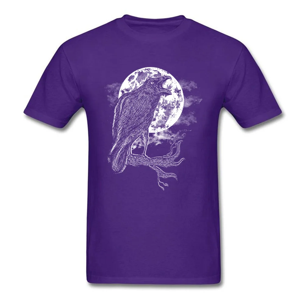 Design Night Caw Round Neck T-Shirt Summer Tops Shirts Short Sleeve for Men Prevalent 100% Cotton comfortable T-shirts Night Caw purple