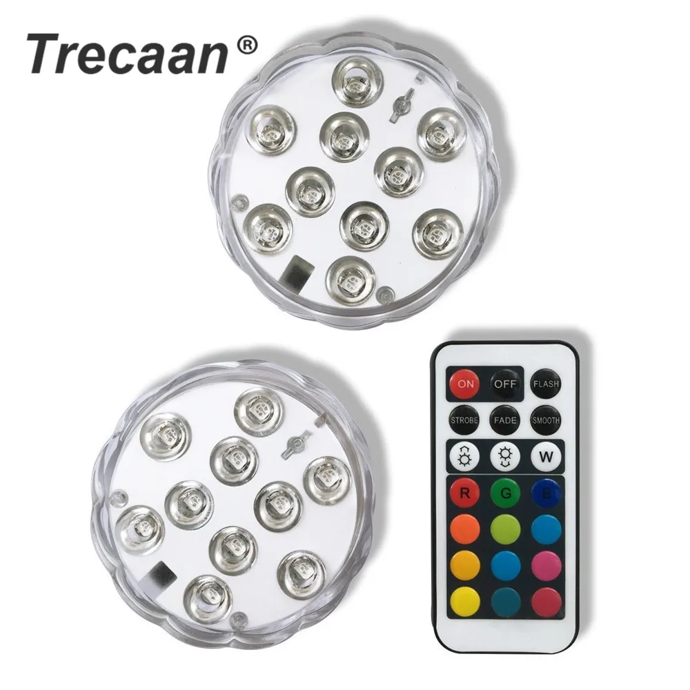 

10leds RGB Submersible Light Underwater LED Night Light Swimming Pool Light for Outdoor Vase Fish Tank Pond Disco Wedding Party