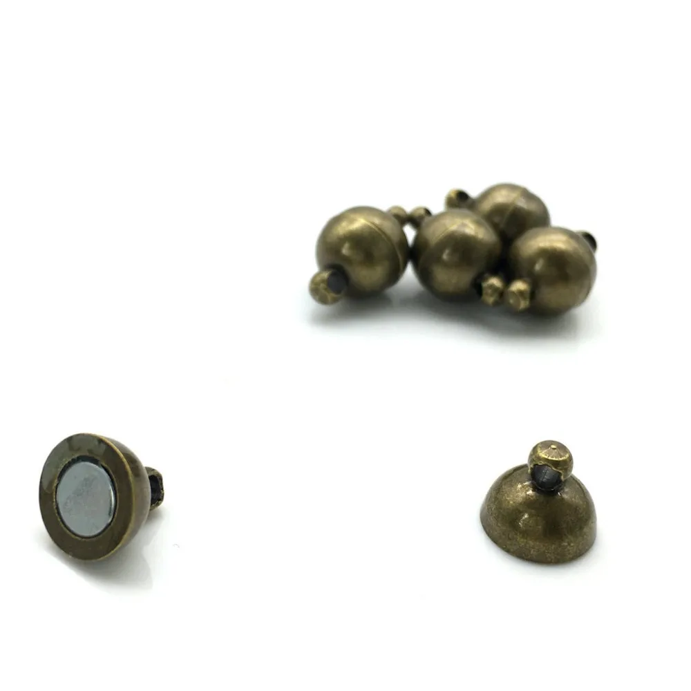 

10pcs/Lot 8mm Bronze Necklace Bracelet Connector Body Magnet Buckle Jewelry Accessories Wholesale PC-011