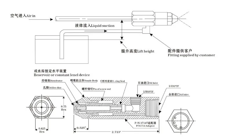 waste burner oil nozzle,siphon waste oil burner nozzle,DELAVAN burner jet nozzle,oil gas burner spray nozzle