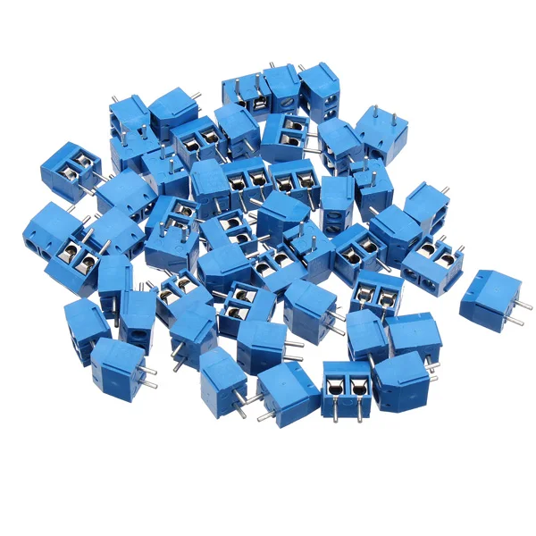 50pcs 2pins Plug in Screw Printed Circuit Board Connector Block Terminalsin Terminals from Home