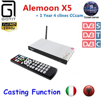 

GOTiT ALEMOON X5 Combo DVB S/T/C Satellite Receiver Built-in WIFI Support EPG&Casting function+1 year Europe Italy Albania CCcam