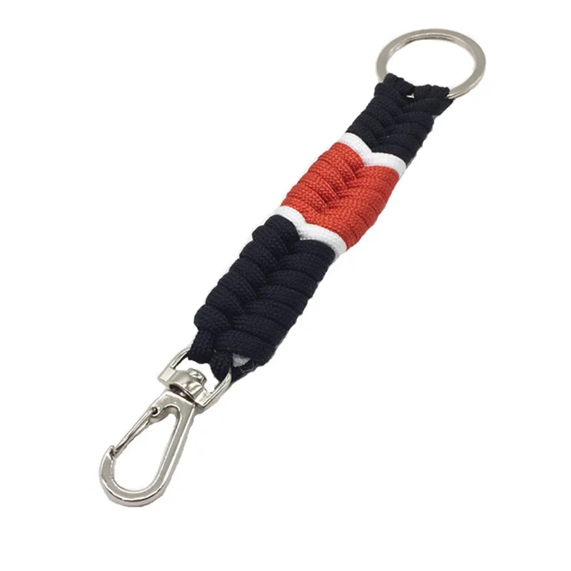 

Black Color Survival Paracord Keychain Brazilian jiu-jitsu ribbon Belt Key Ring