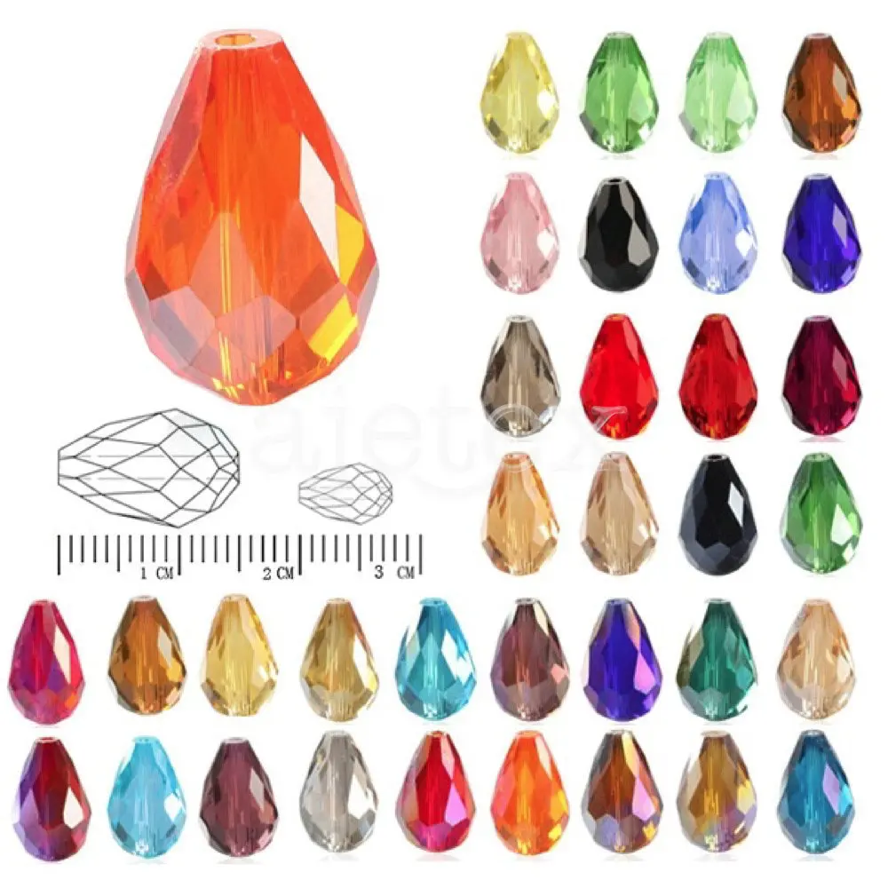 Buy 50Pcs Teardrop Beads 10x15mm Garment Crystal