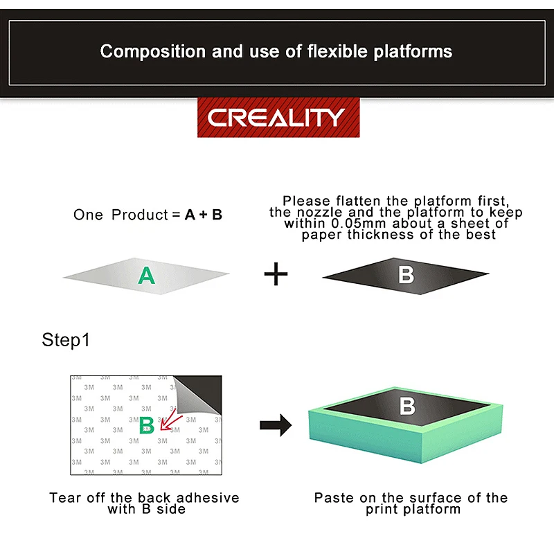 Creality 3D 310*310 мм Гибкая Cmagnet Встроенная поверхность пластины мягкие магнитные Подогреваемые наклейки для кровати для 3D-принтера CR-10/CR-10S