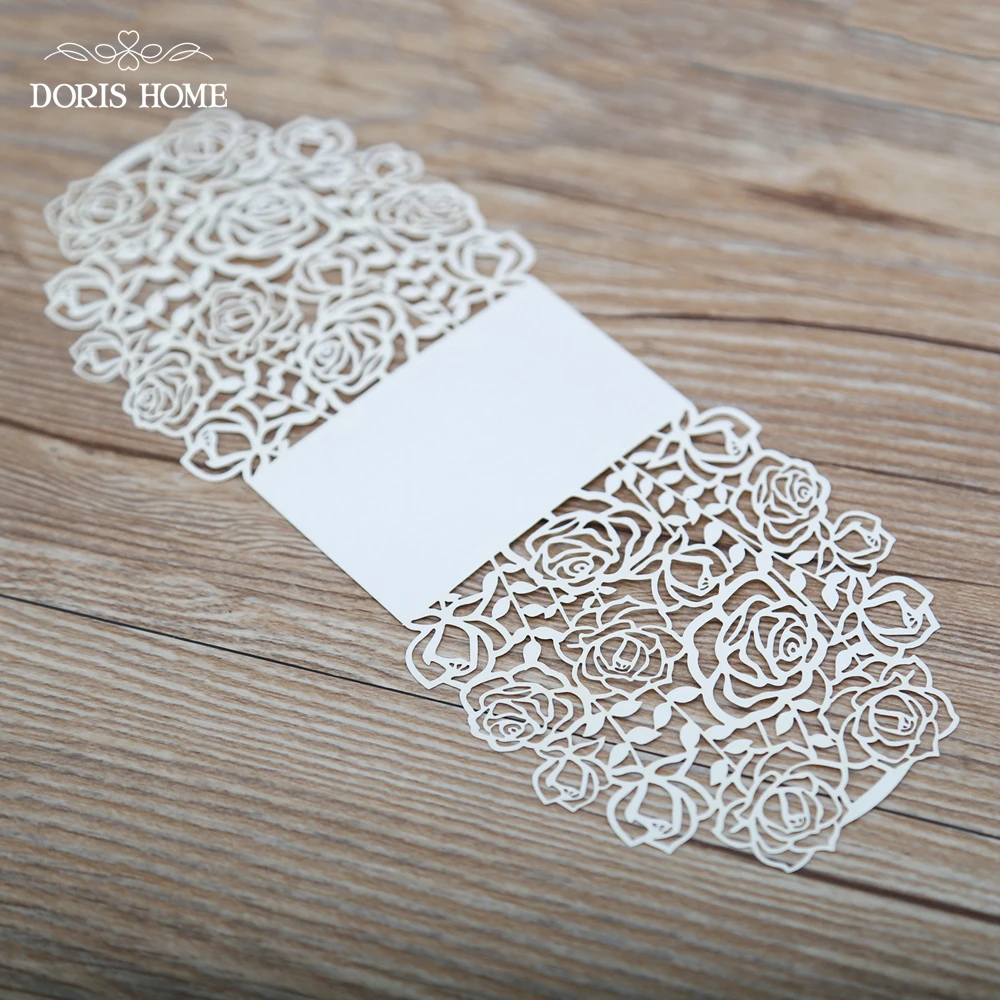 100pcs Cream Rose Laser Cut Wedding Favor Boxes Wedding Candy Box Casamento Favors And Gifts