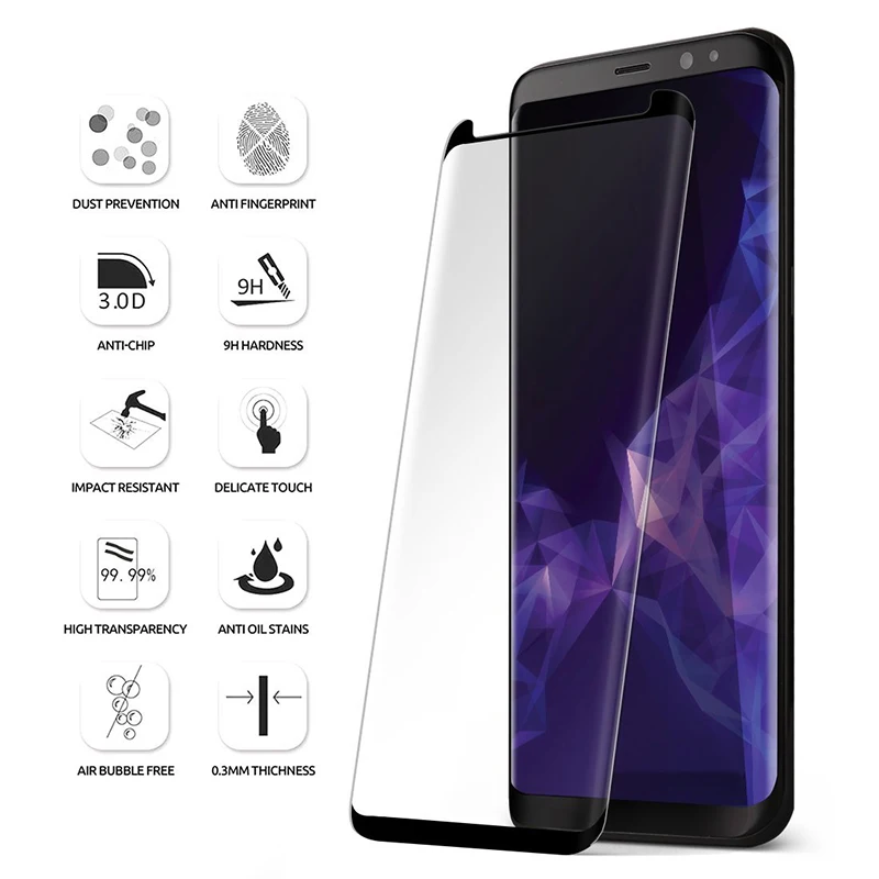 LuckGuard 3D изогнутые крышка из закаленного Стекло для samsung Galaxy S9 Plus чистые полный